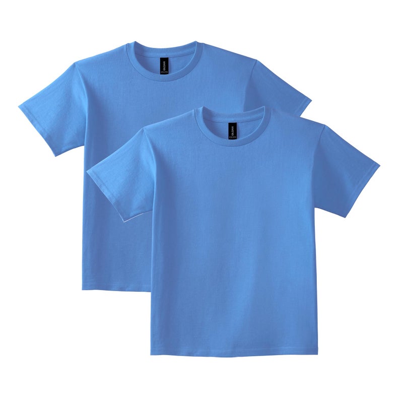 Gildan Youth Ultra Cotton T-Shirt, Style G2000B, 2-Pack, Carolina Blue, X-Small - Image 1